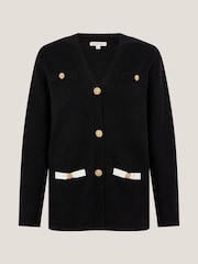 Monsoon Black Leila Button Longline Cardigan - Image 5 of 5