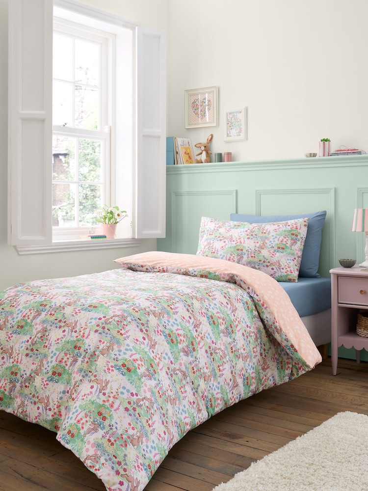 Bianca Meadow Bunnies Cotton Reversible Duvet Cover Set - صورة 1 من 5