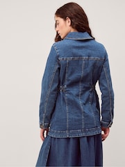 Monsoon Blue Mabel Longline Denim Jacket - Image 3 of 5