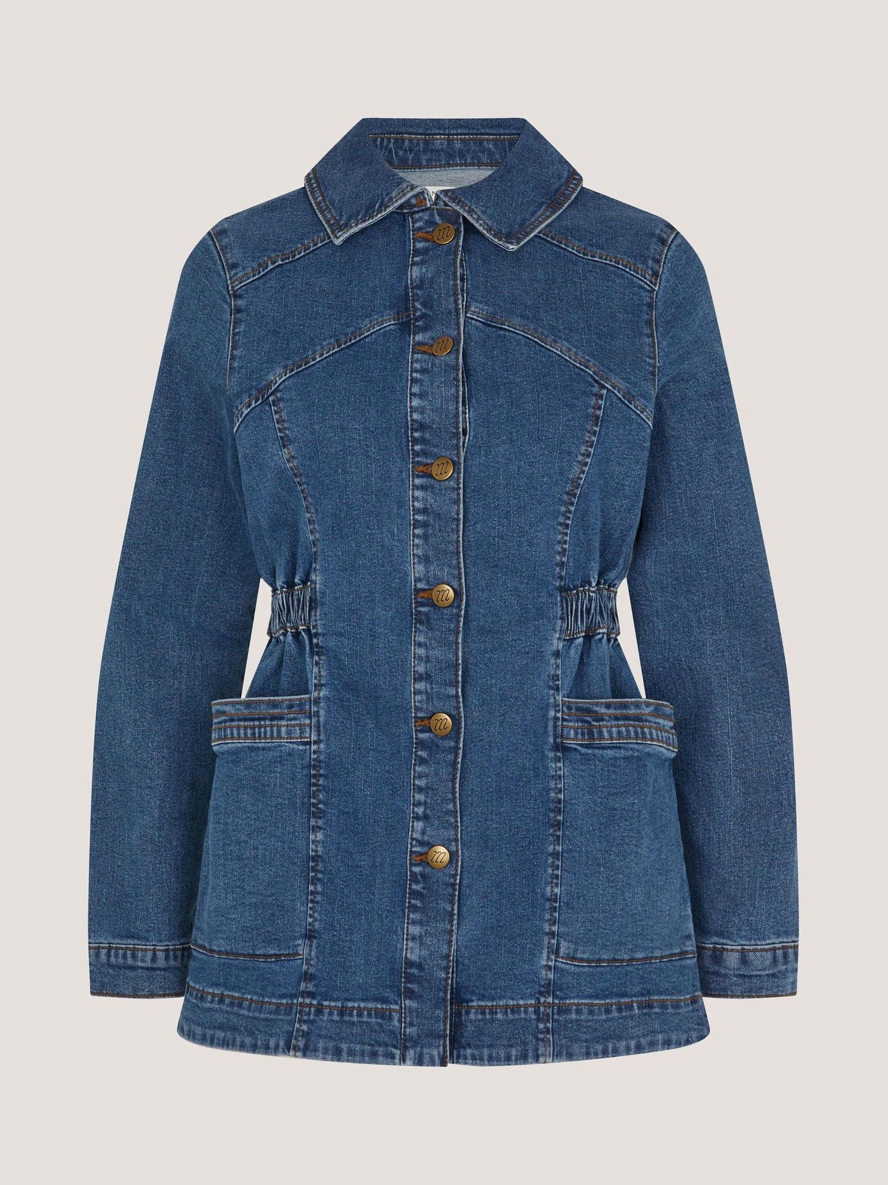 Buy Monsoon Mid Blue Mabel Longline Denim Jacket from the Next UK