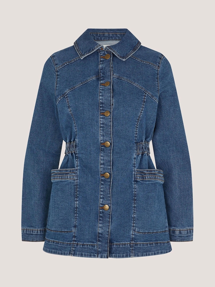Monsoon Blue Mabel Longline Denim Jacket - Image 5 of 5 Monsoon Blue Mabel Longline Denim Jacket - Image 5 of 5