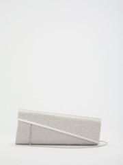 Lipsy Silver Diamante Asymetric Clutch Bag - Image 1 of 4