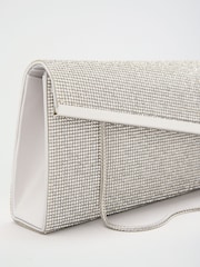 Lipsy Silver Diamante Asymetric Clutch Bag - Image 2 of 4