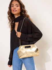Χρυσαφί - Lipsy Τσαντάκι clutch τοπ λαβής ύφανσης - Εικόνα 2 από 4