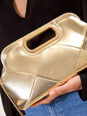 Χρυσαφί - Lipsy Τσαντάκι clutch τοπ λαβής ύφανσης - Εικόνα 3 από 4
