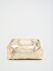 Lipsy Gold Weave Top Handle Clutch - Image 5 of 8