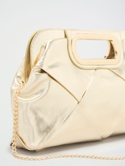 Lipsy Gold Weave Top Handle Clutch - Image 6 of 8