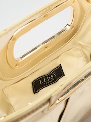 Lipsy Gold Weave Top Handle Clutch - Image 7 of 8