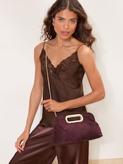 Burgundy - Lipsy Τσαντάκι clutch τοπ λαβής ύφανσης - Εικόνα 3 από 8