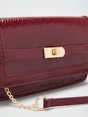 Lipsy Burgundy Red Buckle Ocassion Cross-Body Bag - Image 6 of 8
