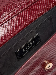 Lipsy Burgundy Red Buckle Ocassion Cross-Body Bag - Image 7 of 8