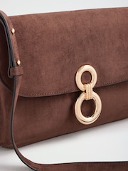 Suedette marron chocolat - Sac à bandoulière Lipsy quincaillerie - Image 7 de 8