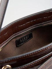 Lipsy Chocolate Brown Buckle Detail Shoulder Bag - Image 8 of 8