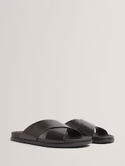 Ted Baker Black TERRIY Script Leather Sandals - Image 2 of 4