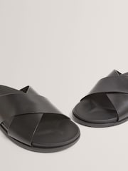 Ted Baker Black TERRIY Script Leather Sandals - Image 4 of 4