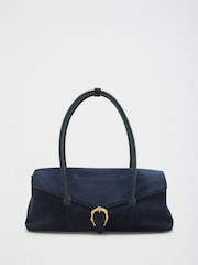 Friends Like These Navy Suedette Buckle Shoulder Bag - Image 1 of 4
