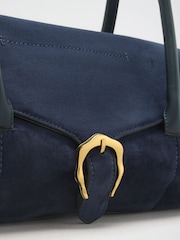 Friends Like These Navy Suedette Buckle Shoulder Bag - Image 3 of 4