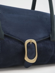 Friends Like These Navy Suedette Buckle Shoulder Bag - Image 6 of 7