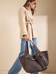 Friends Like These Grey Tassel Trim Shopper Bag - Image 2 of 7