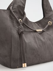 Friends Like These Grey Tassel Trim Shopper Bag - Image 6 of 7