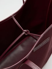 Friends Like These Burgundy Suedette Shopper Bag with Pouch - Image 7 of 8