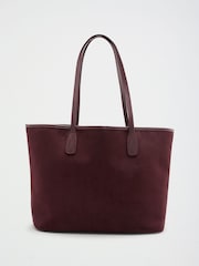 Friends Like These Burgundy Suedette Shopper Bag with Pouch - Image 8 of 8