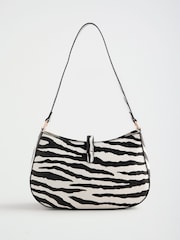 Friends Like These Zebra Print Tab Detail Shoulder Bag - Image 4 of 6