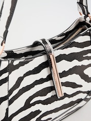Friends Like These Zebra Print Tab Detail Shoulder Bag - Image 5 of 6