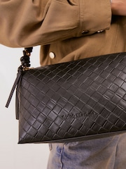 Friends Like These Black Boxy Weave Crossbody Bag - Image 4 of 9