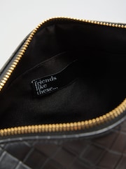 Friends Like These Black Boxy Weave Crossbody Bag - Image 8 of 9