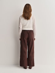 Free People White Maris Fine Gauge Cardigan - Image 5 of 6