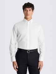 MOSS White Tailored Fit Stretch Contrast Shirt - Image 1 of 3