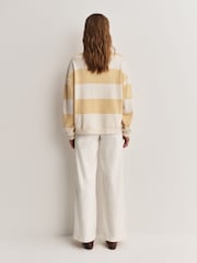 Free People Yellow Classic Stripe Crew Neck Wide Top - Image 5 of 6