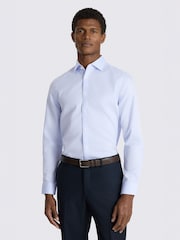 MOSS Blue Slim Fit Dobby Non Iron Shirt - Image 1 of 2