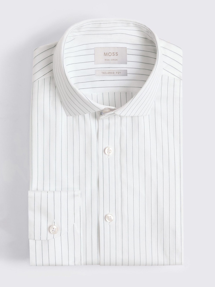 MOSS Tailored Fit Wide Stripe Non Iron Shirt - Bild 3 von 3