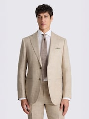 MOSS Neutral Tailored Fit Delave Linen Suit Jacket - Image 3 of 6