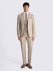 MOSS Neutral Tailored Fit Delave Linen Suit Jacket - Image 4 of 6