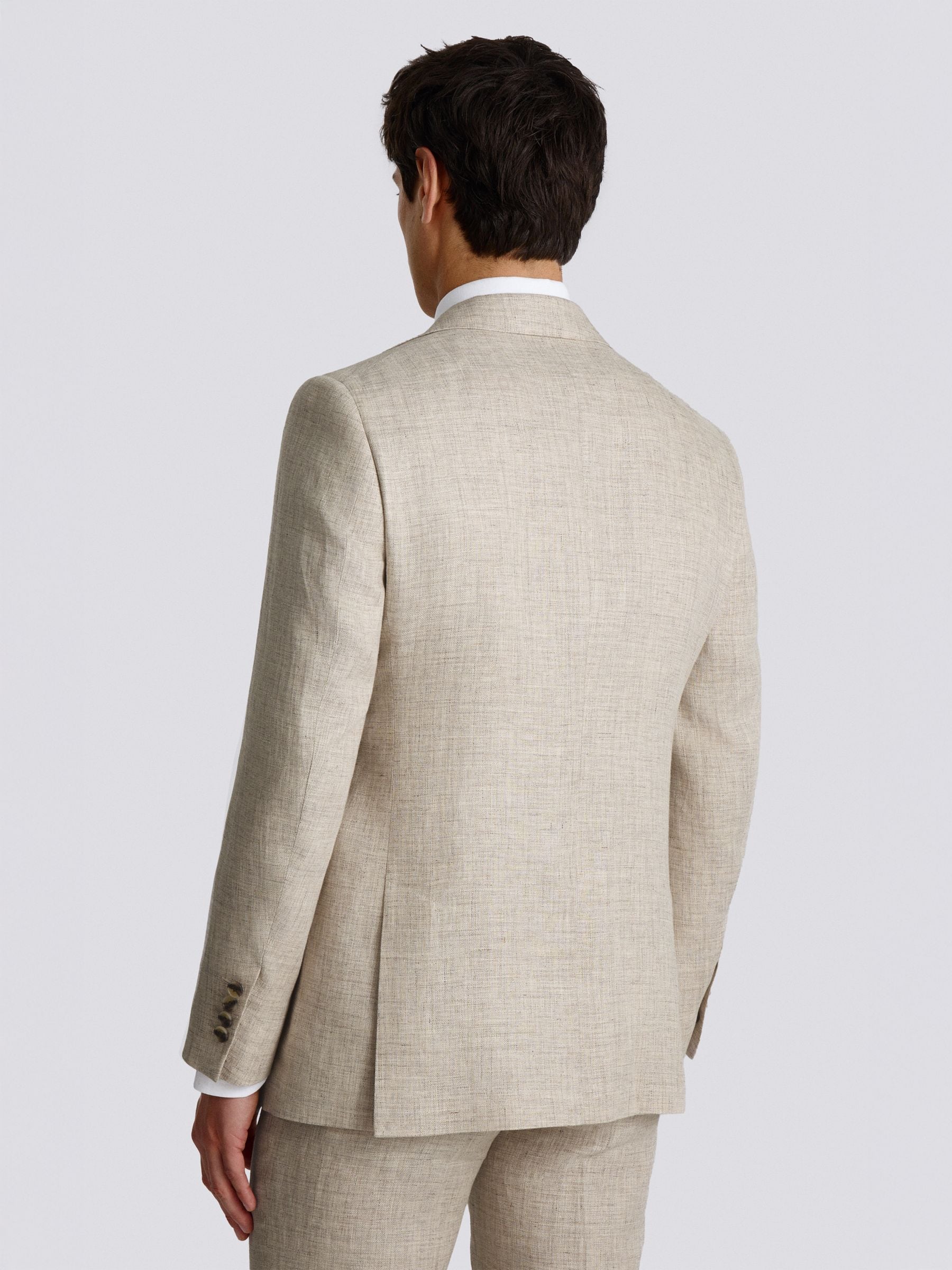 Buy MOSS Neutral Single Breasted Tailored Fit Delave Linen Suit