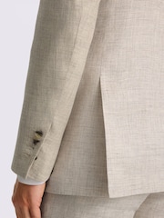 Neutral - De un solo pecho - Chaqueta de traje de lino Delave de corte entallado de MOSS - Imagen 8 de 9
