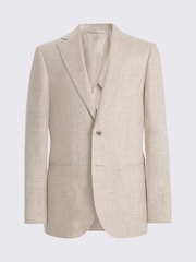 Neutral - De un solo pecho - Chaqueta de traje de lino Delave de corte entallado de MOSS - Imagen 9 de 9