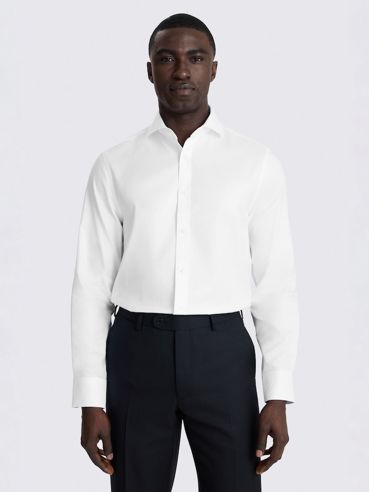MOSS White Tailored Fit Twill Shirt - Image 1 of 2 MOSS White Tailored Fit Twill Shirt - Image 1 of 2