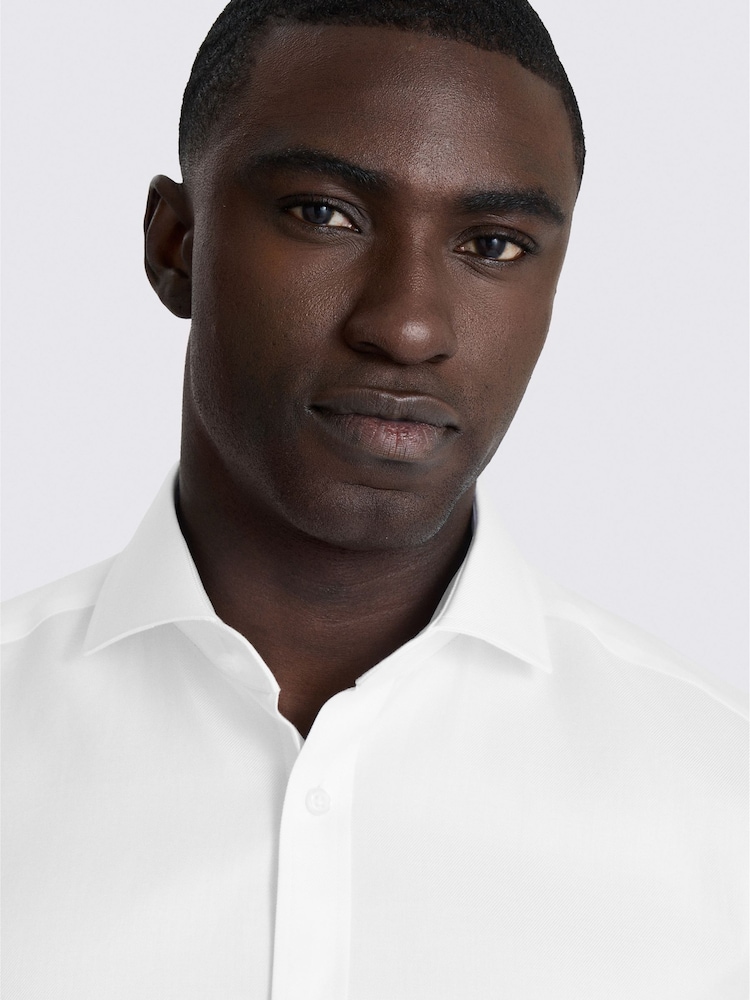 MOSS White Tailored Fit Twill Shirt - Image 2 of 2 MOSS White Tailored Fit Twill Shirt - Image 2 of 2