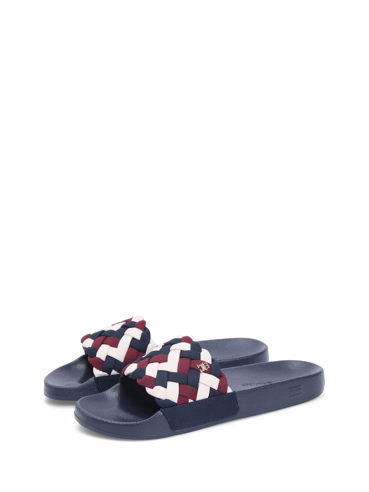 Tommy Hilfiger Mid Natural Braided Pool Slides - Image 2 of 5