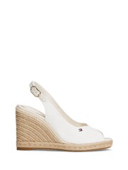 Weiß - Tommy Hilfiger Hemp Slingback Wedge Espadrilles - Bild 1 von 6