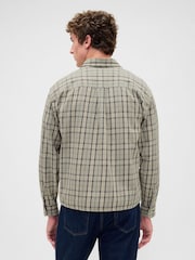 Gap Green Check Sunwashed Twill Straight-Hem Shirt - Image 2 of 4