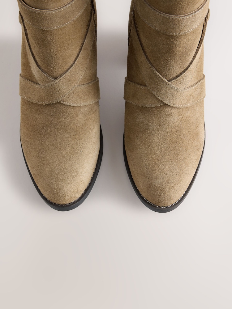Neutral Forever Comfort® Standard/Wide Fit Suede Leather Casual Block Heeled Ankle Boots - Image 6 of 6 Neutral Forever Comfort® Standard/Wide Fit Suede Leather Casual Block Heeled Ankle Boots - Image 6 of 6