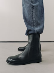 Μαύρο - Forever Comfort® Scround Toe Leather Chelsea Boots - Εικόνα 4 από 11
