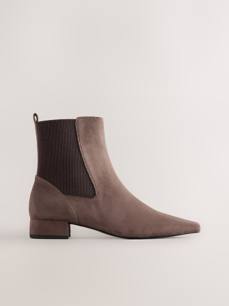 Taupe Forever Comfort® Chisel Toe Ankle Chelsea Boots - Image 1 of 5 Taupe Forever Comfort® Chisel Toe Ankle Chelsea Boots - Image 1 of 5