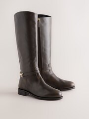 Brown Narrow Leg Forever Comfort® Knee High Leather Boots - Image 2 of 5