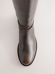 Brown Narrow Leg Forever Comfort® Knee High Leather Boots - Image 3 of 5